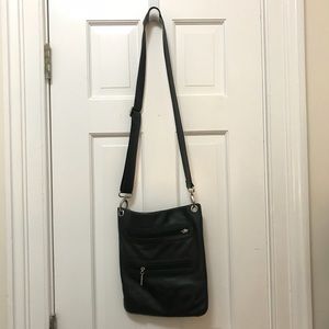 Black leather cross-body bag - Margot